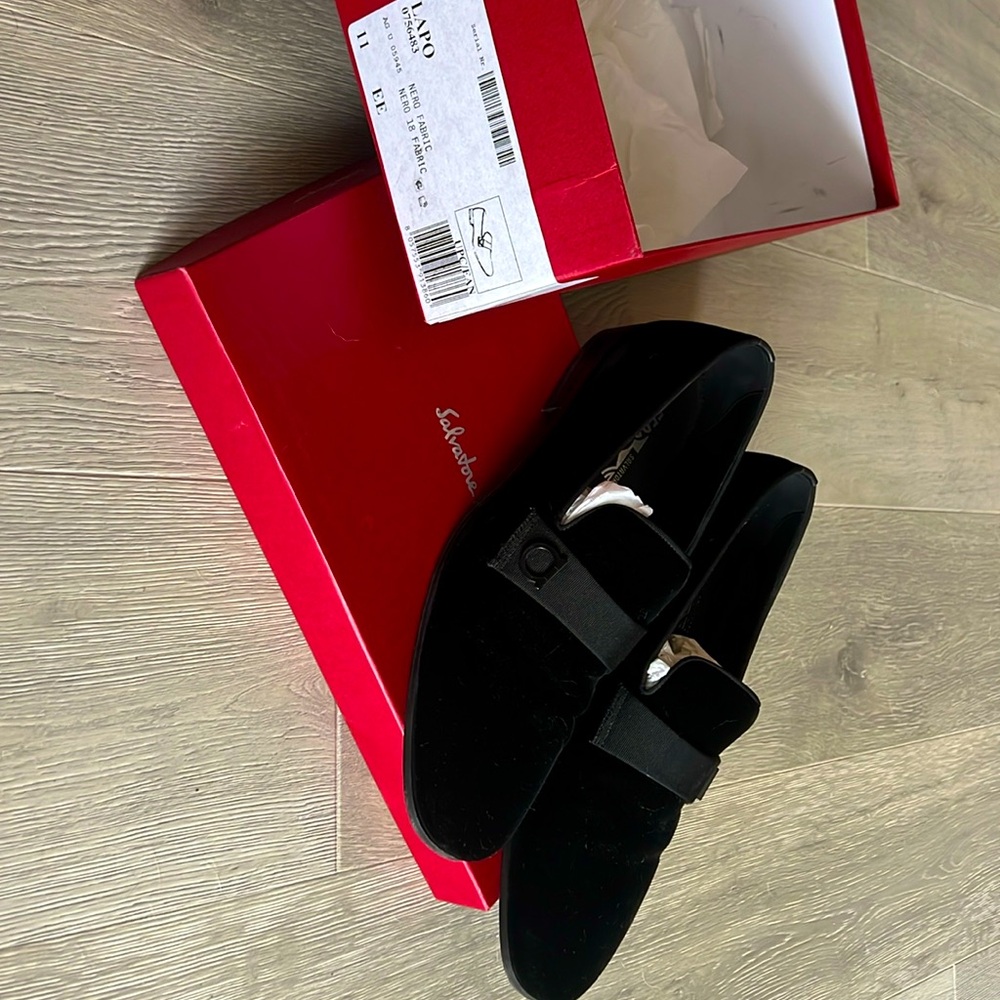Salvatore Ferragamo Velvet Tuxedo Shoe Sz 11 EE